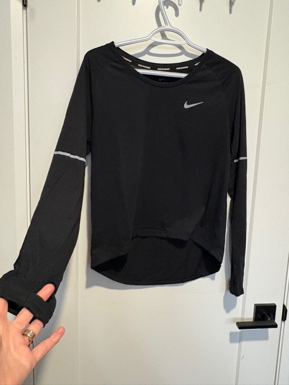 Nike Black Long-Sleeve Performance Top with Thumbholes